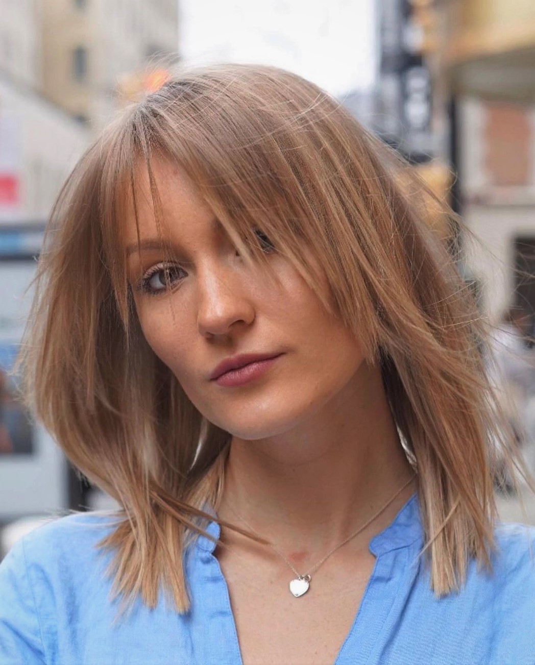 Shoulder-Length Haircut with Blunt Ends