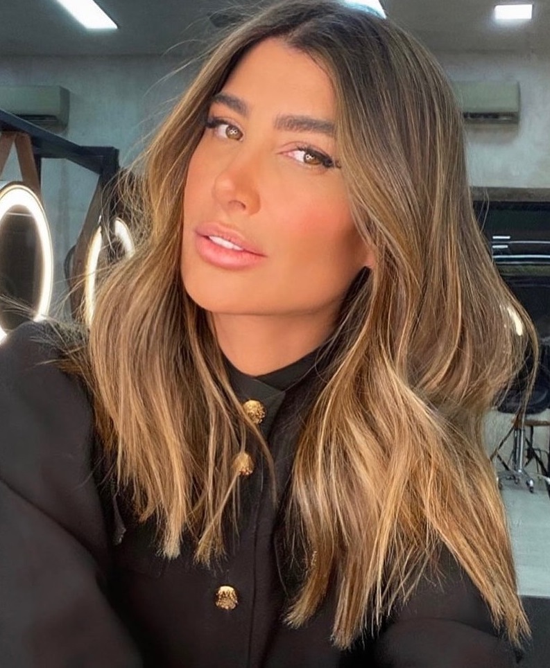 Medium Hair with a Middle Part for Square Faces