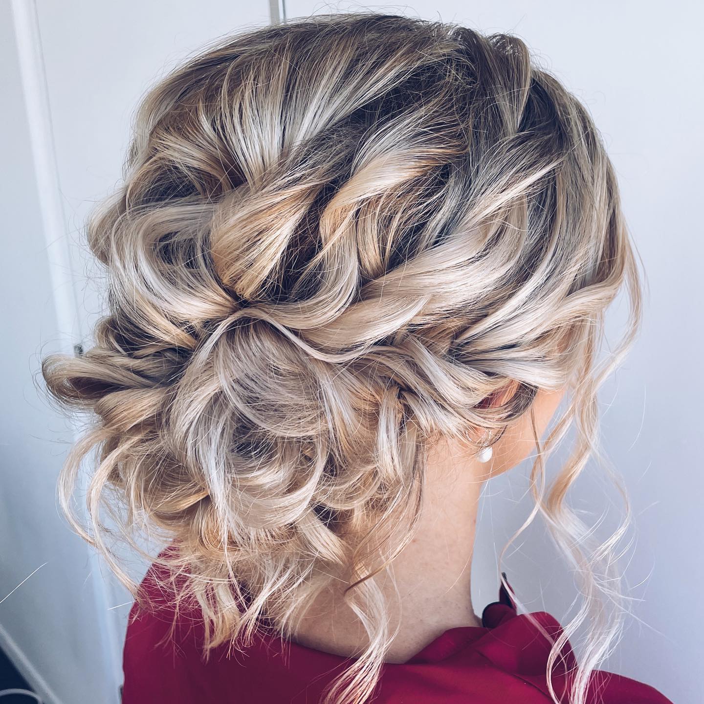 Messy Wedding Chignon for Shorter Hair