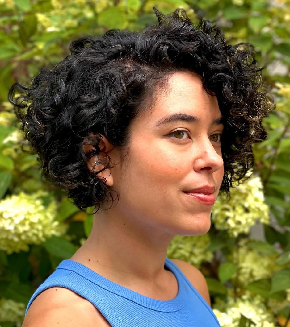 Short Brunette Rezo Cut Bob