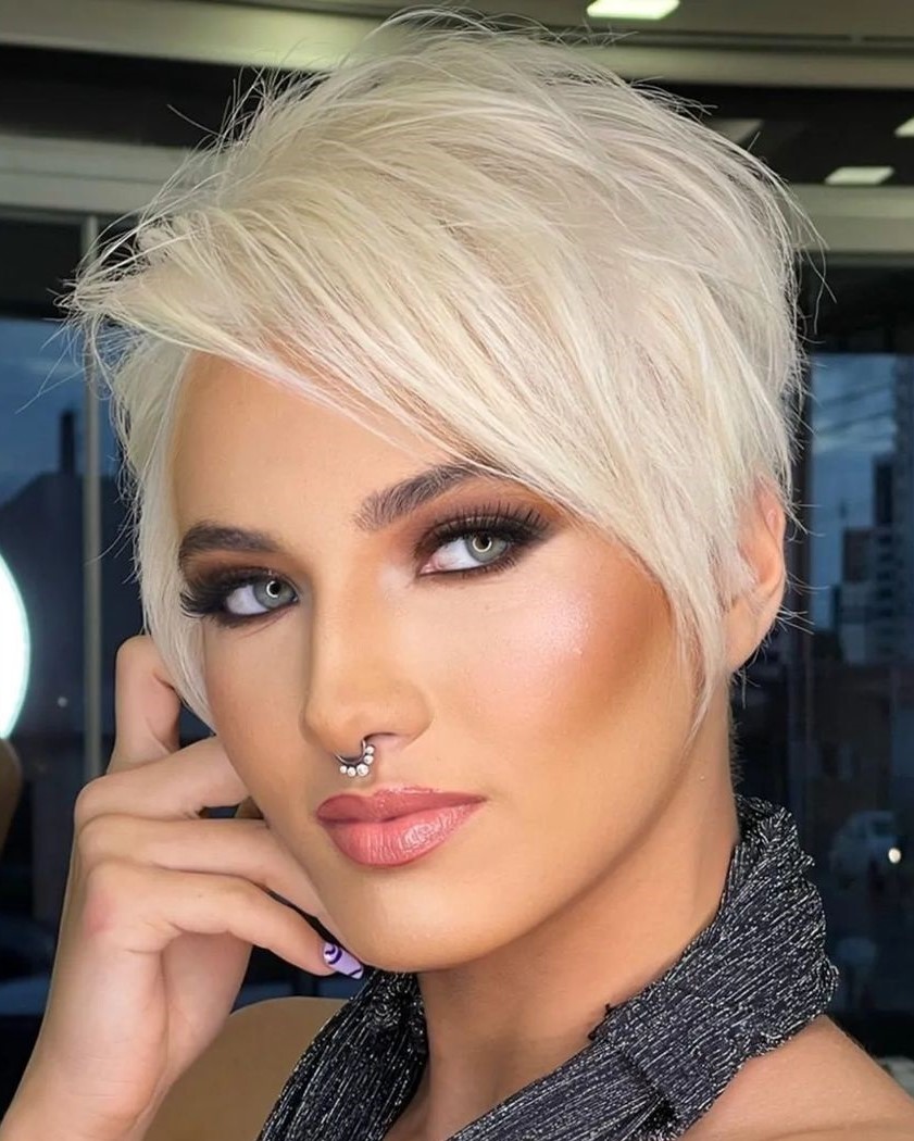 Feathered Short Blonde Hair
