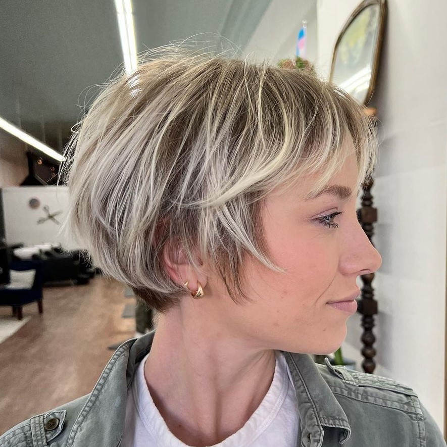 Highlighted Short Thin Hair with Layers