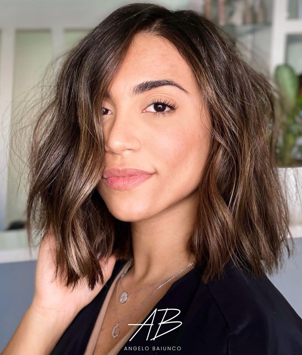 Shoulder-Length Choppy Cut for Thin Hair