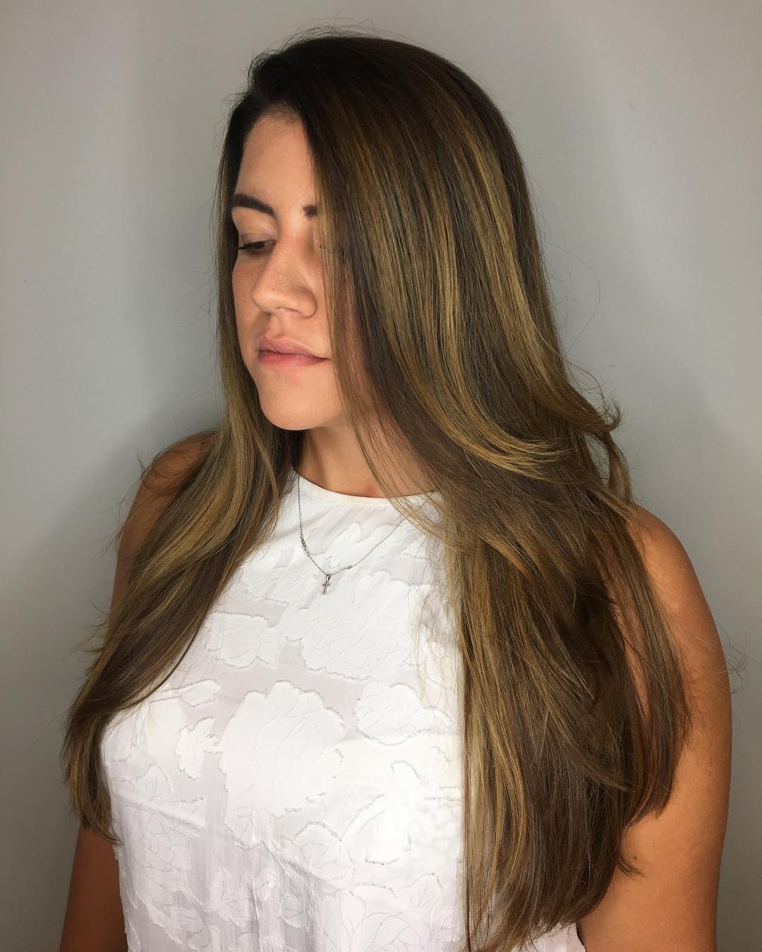 Long Hair with Layers for Long Oval Faces