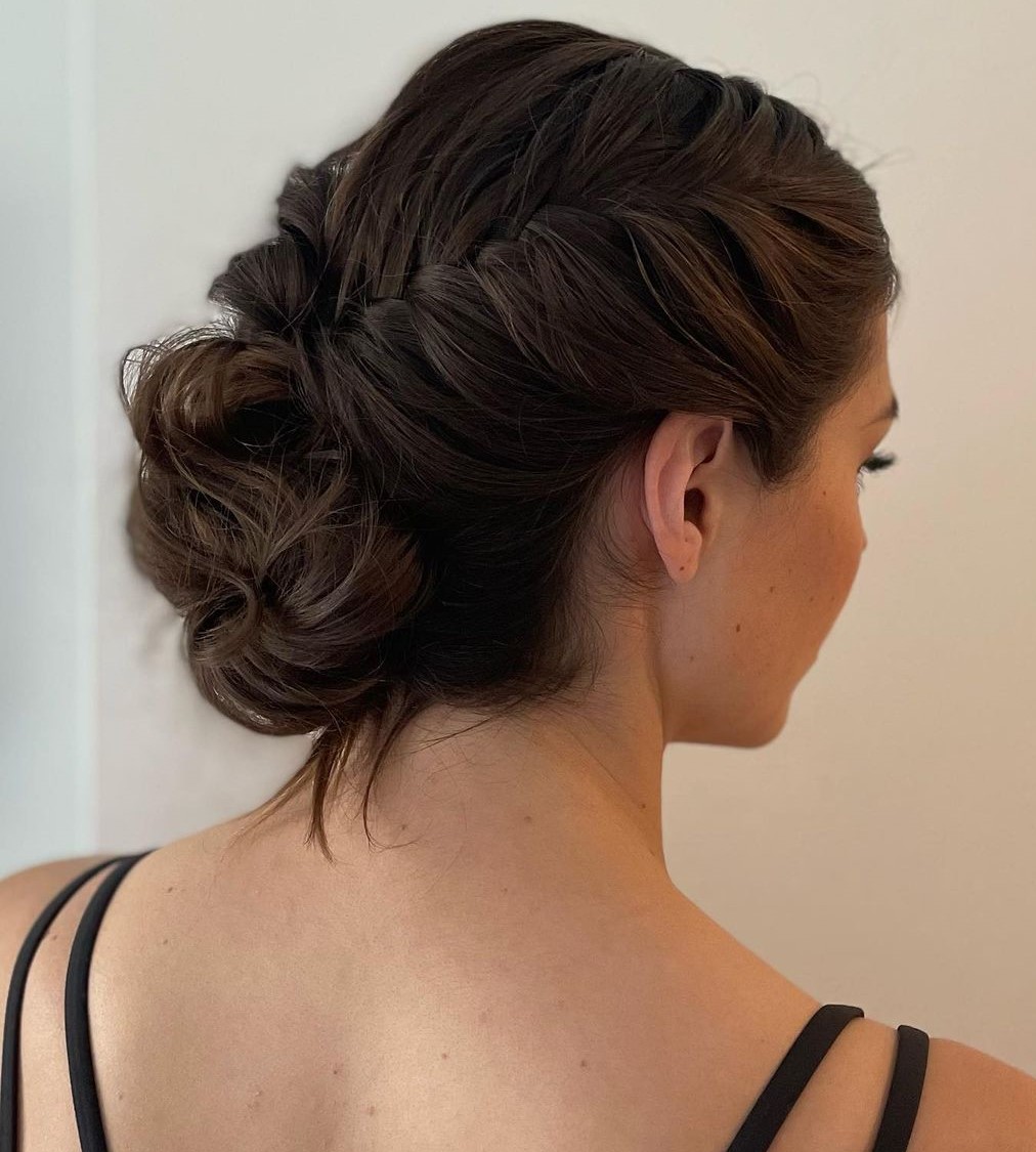 Relaxed Braided Bun Updo