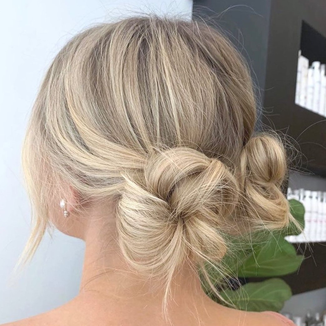 Two Cute Low Buns for Long Hair