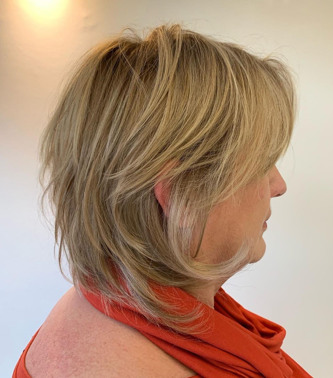 Over 50 Wispy Layered Bob Hairstyle