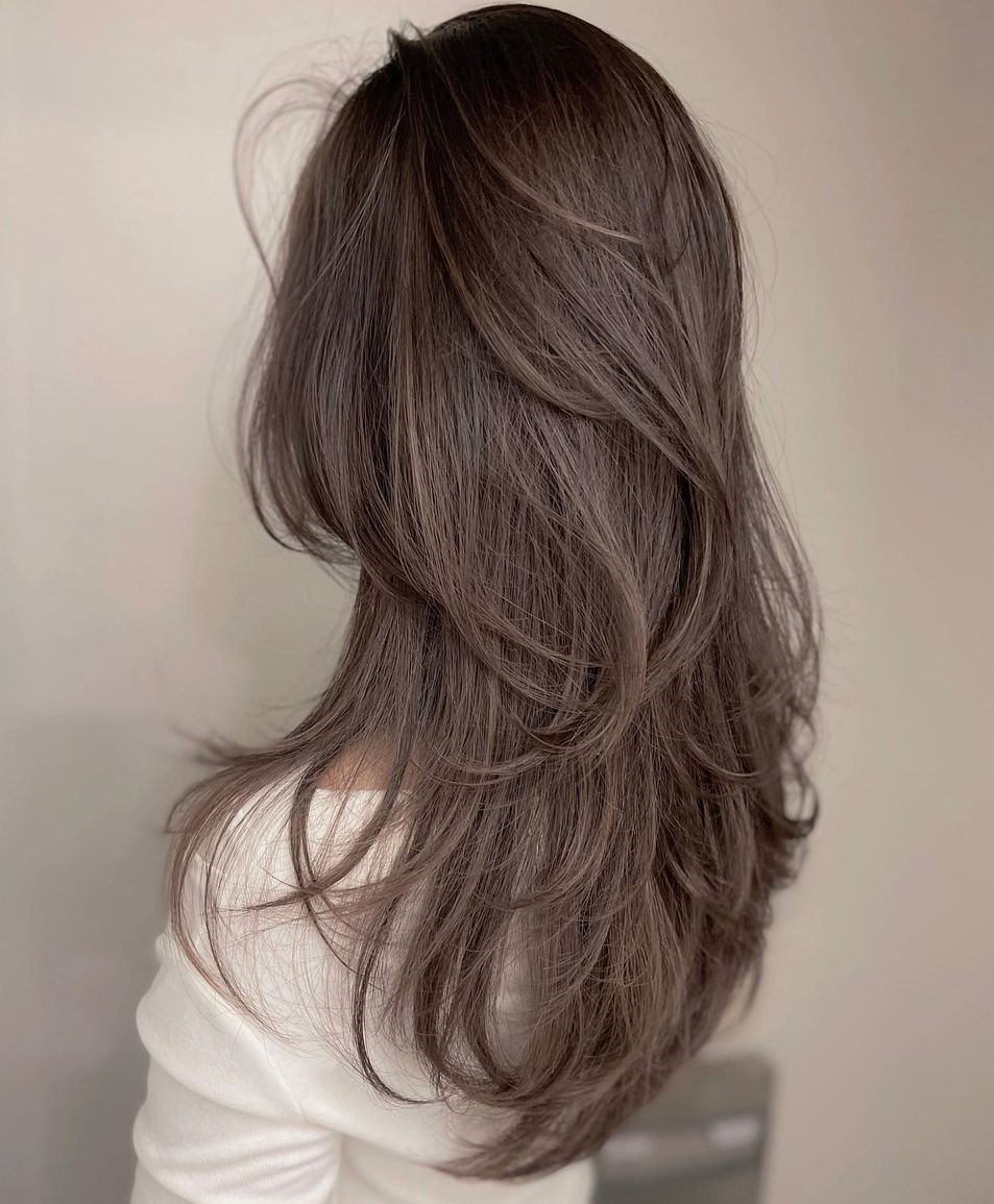 Long Fine Hair with Layers and Feathered Ends