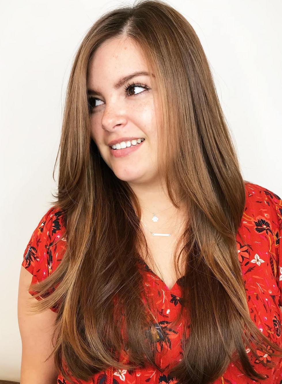 Long Hairstyle with Side Part
