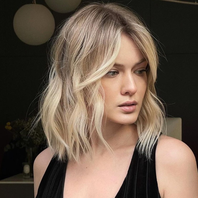 Messy Medium Haircut with Bangs