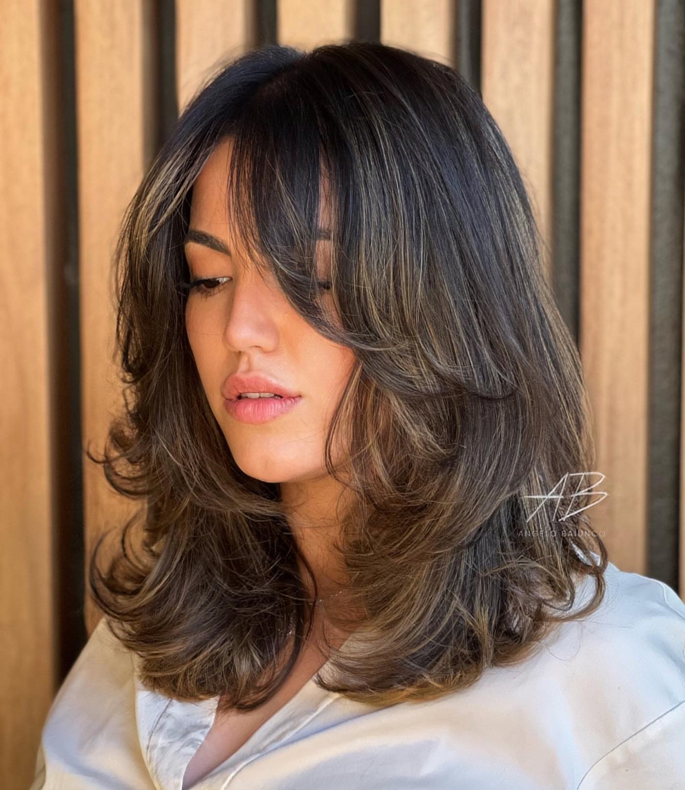 Medium Butterfly Haircut with Flipped-Up Layers