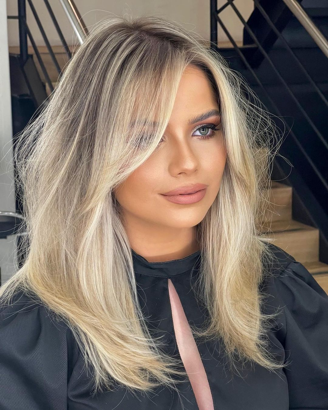 Square Face and Wispy Blonde Hairstyle