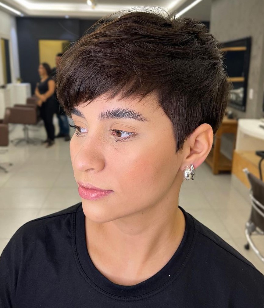 Trendy Pixie with Textured Top