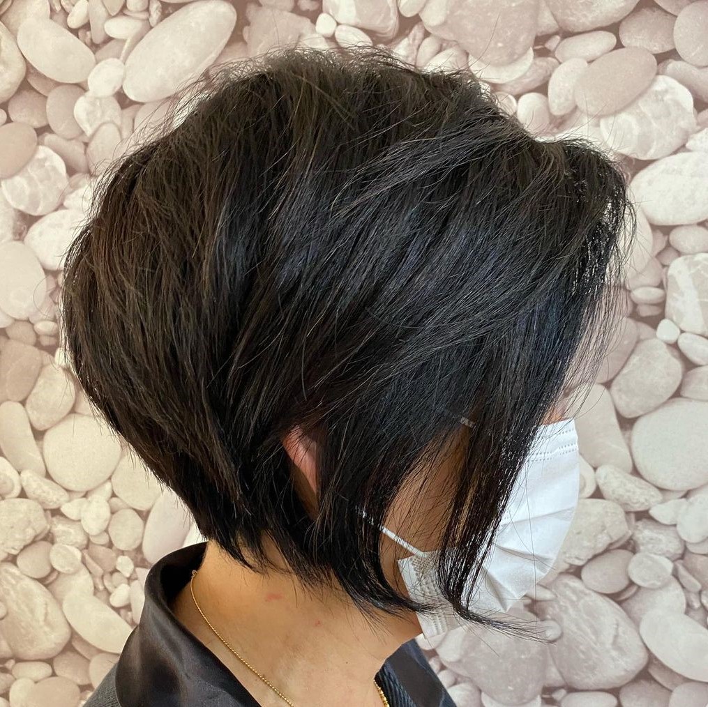 Cute Short Stacked Bob Hairstyle