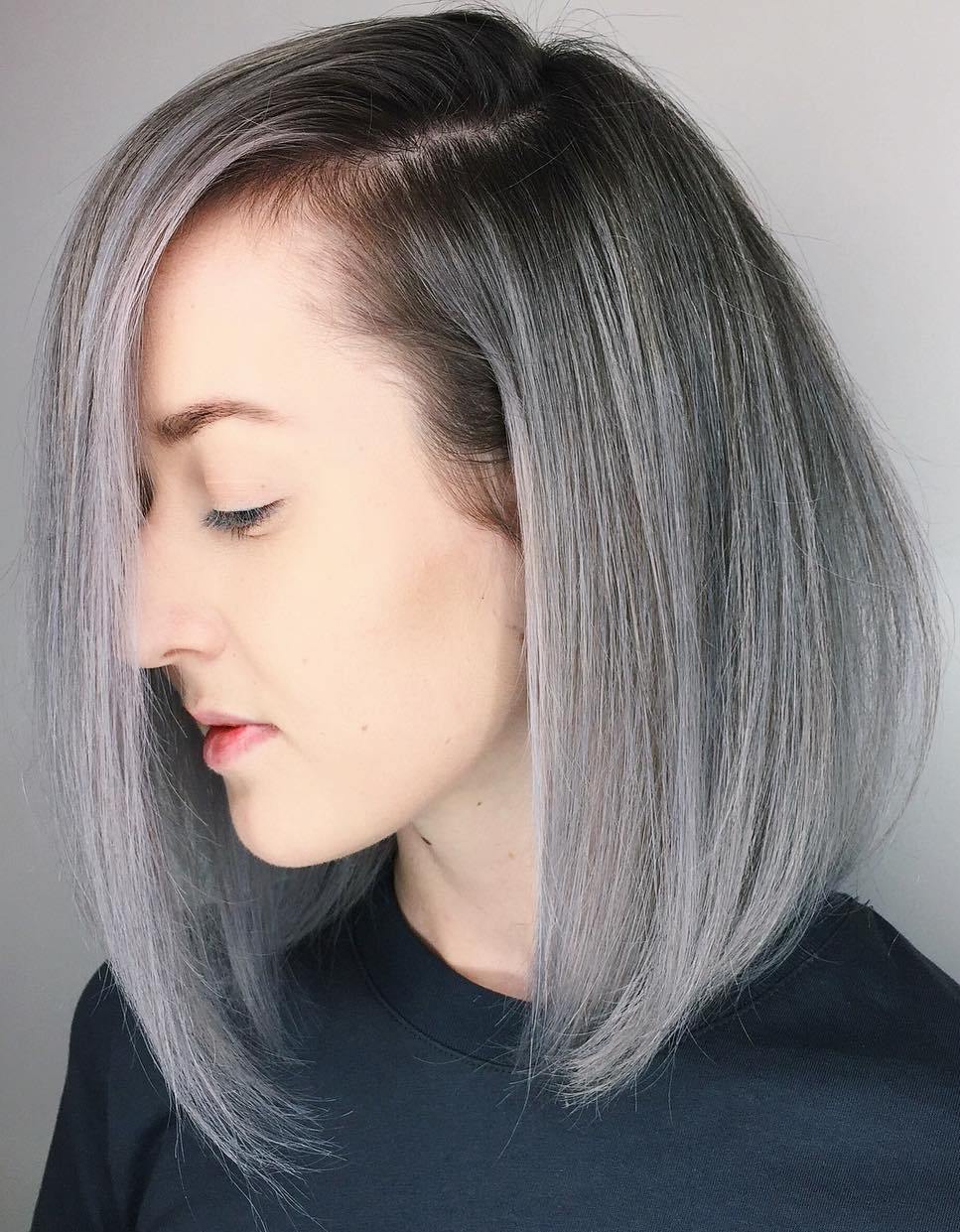 Dramatic Asymmetrical Silver Lob