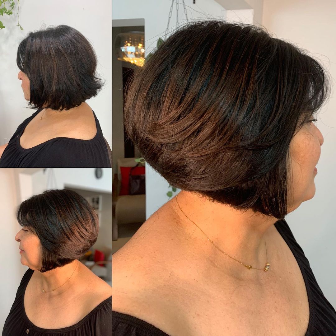 Short Bob for a Full Face and Double Chin
