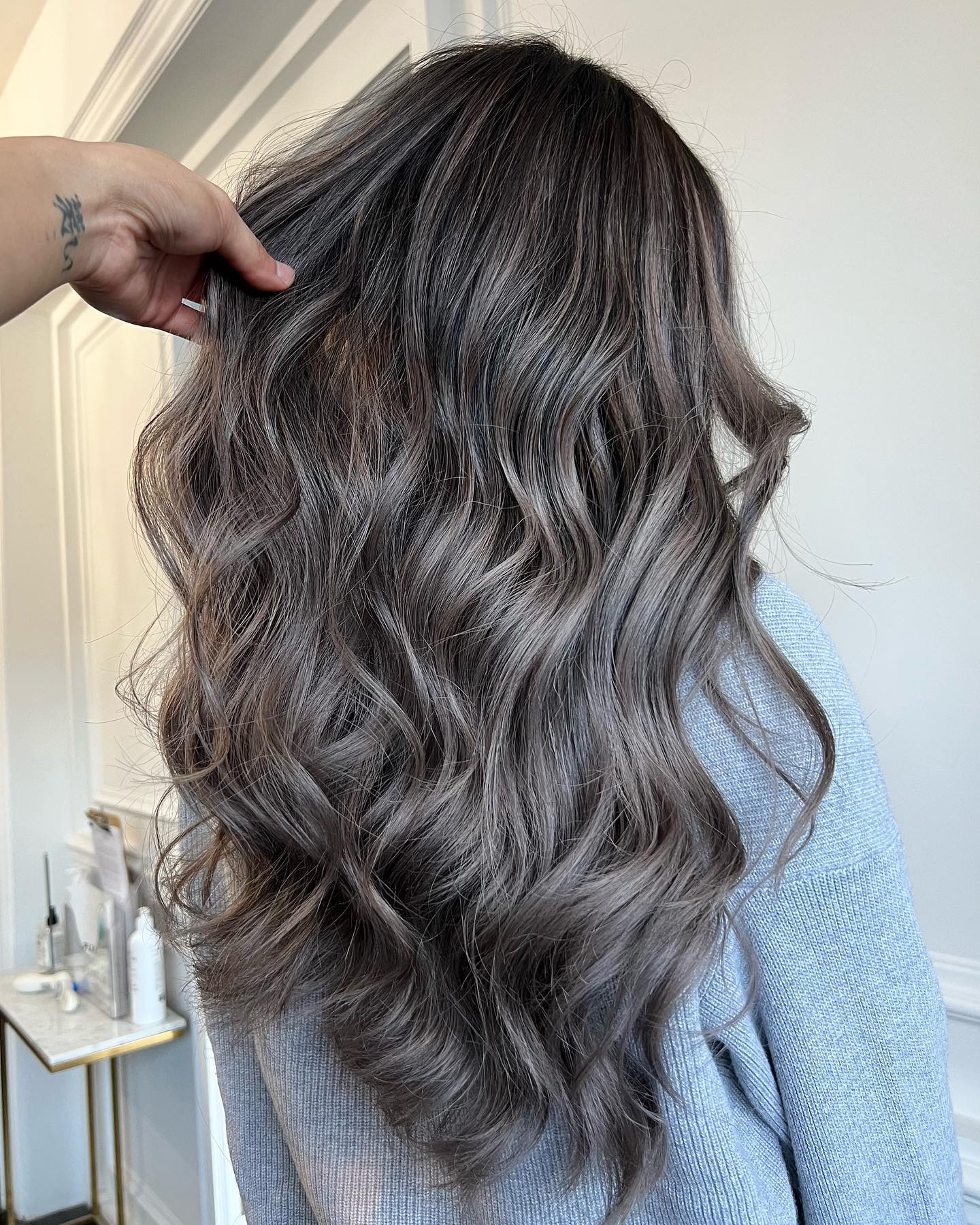 Natural Dark Hair with Gray Highlights