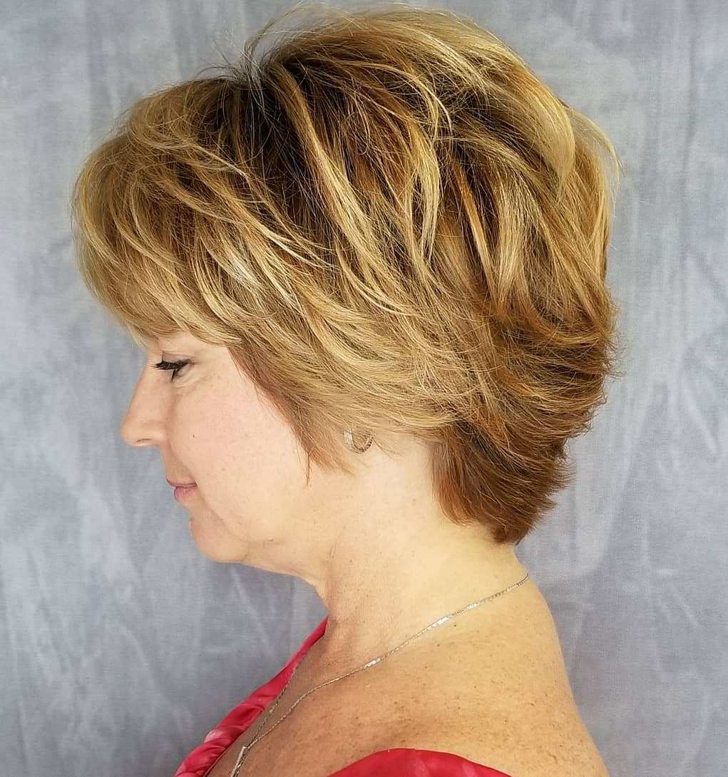 Golden Blonde Long Pixie Bob with Volume