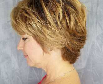 long golden bronde pixie