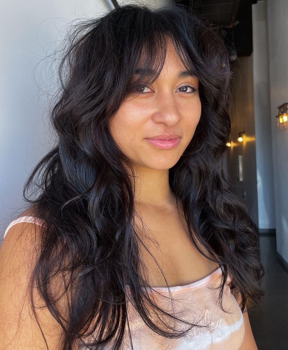 Thick Hair Long Shag with Thinned-Out Ends