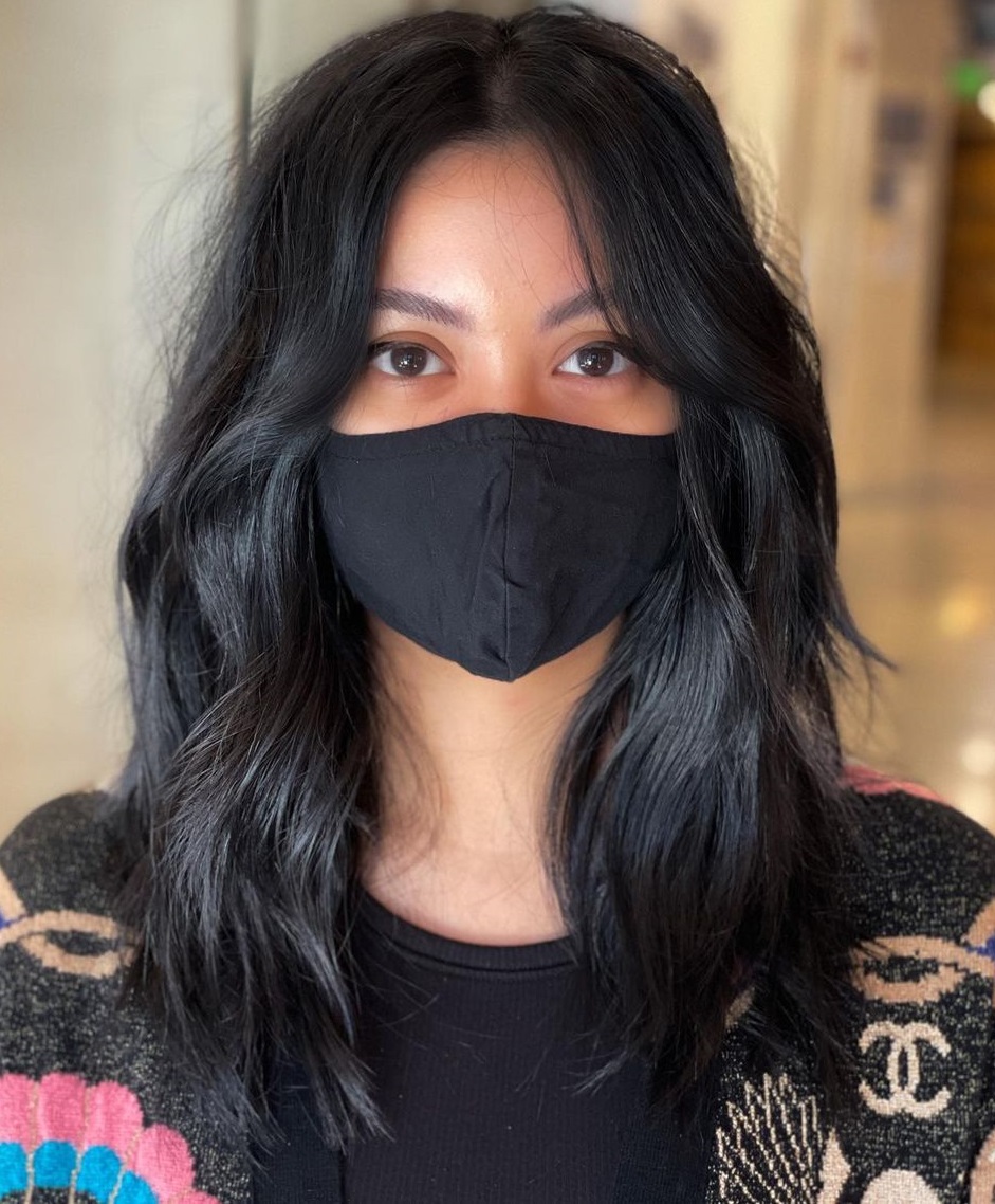 Medium Layered Hair with Bangs