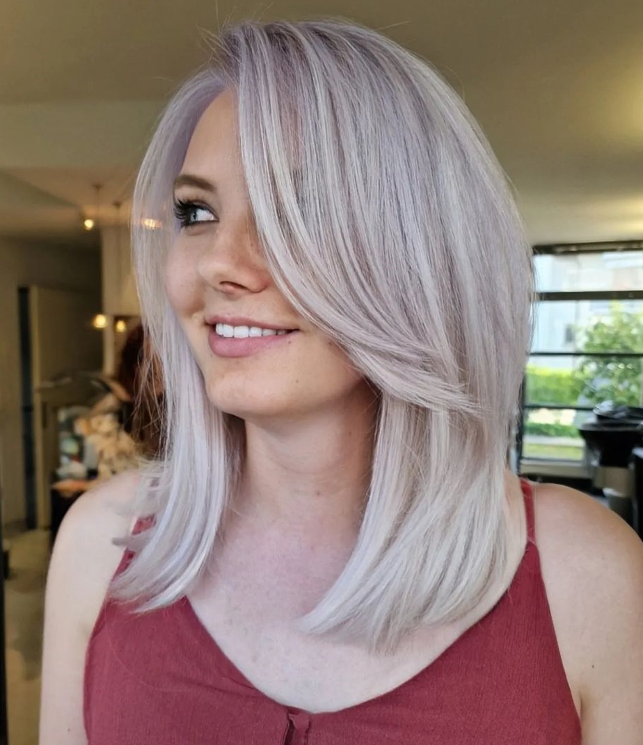 Medium-Length Hairstyle with Side Bangs