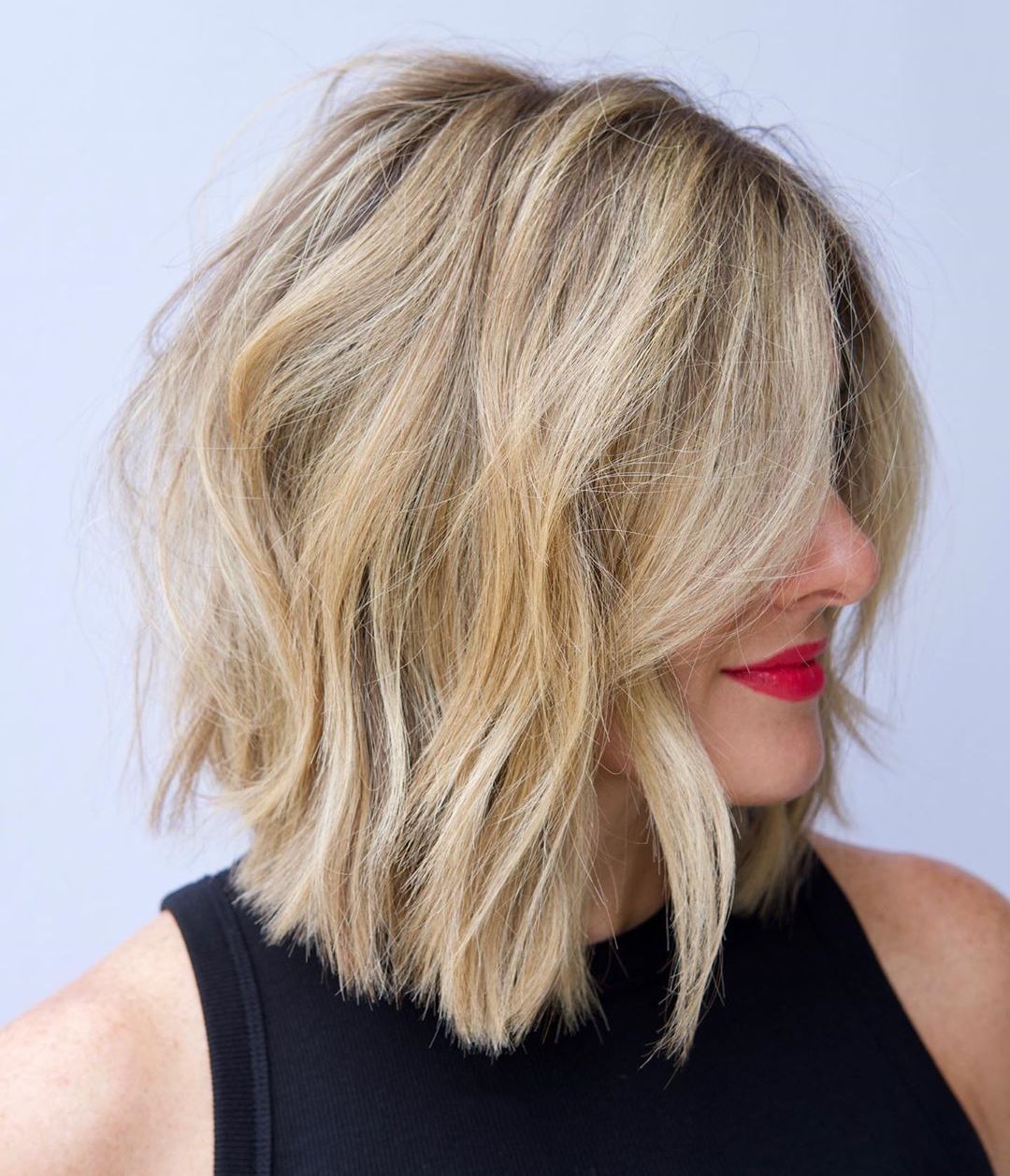 Medium Choppy Bob Hairstyle for Thick Hair