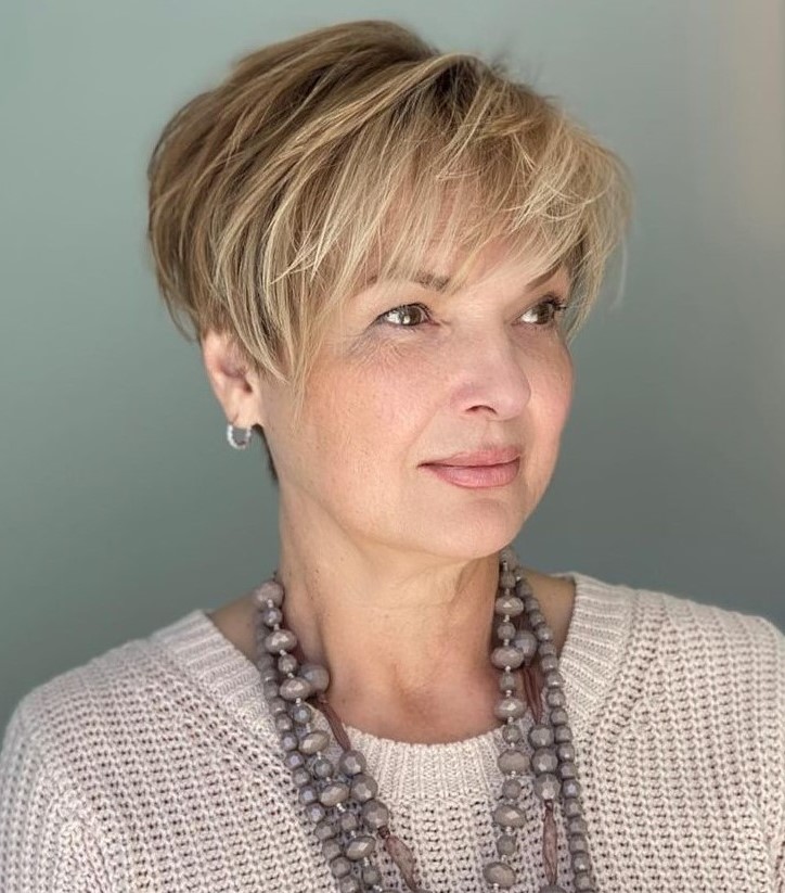Thin Hair Pixie for Older Women