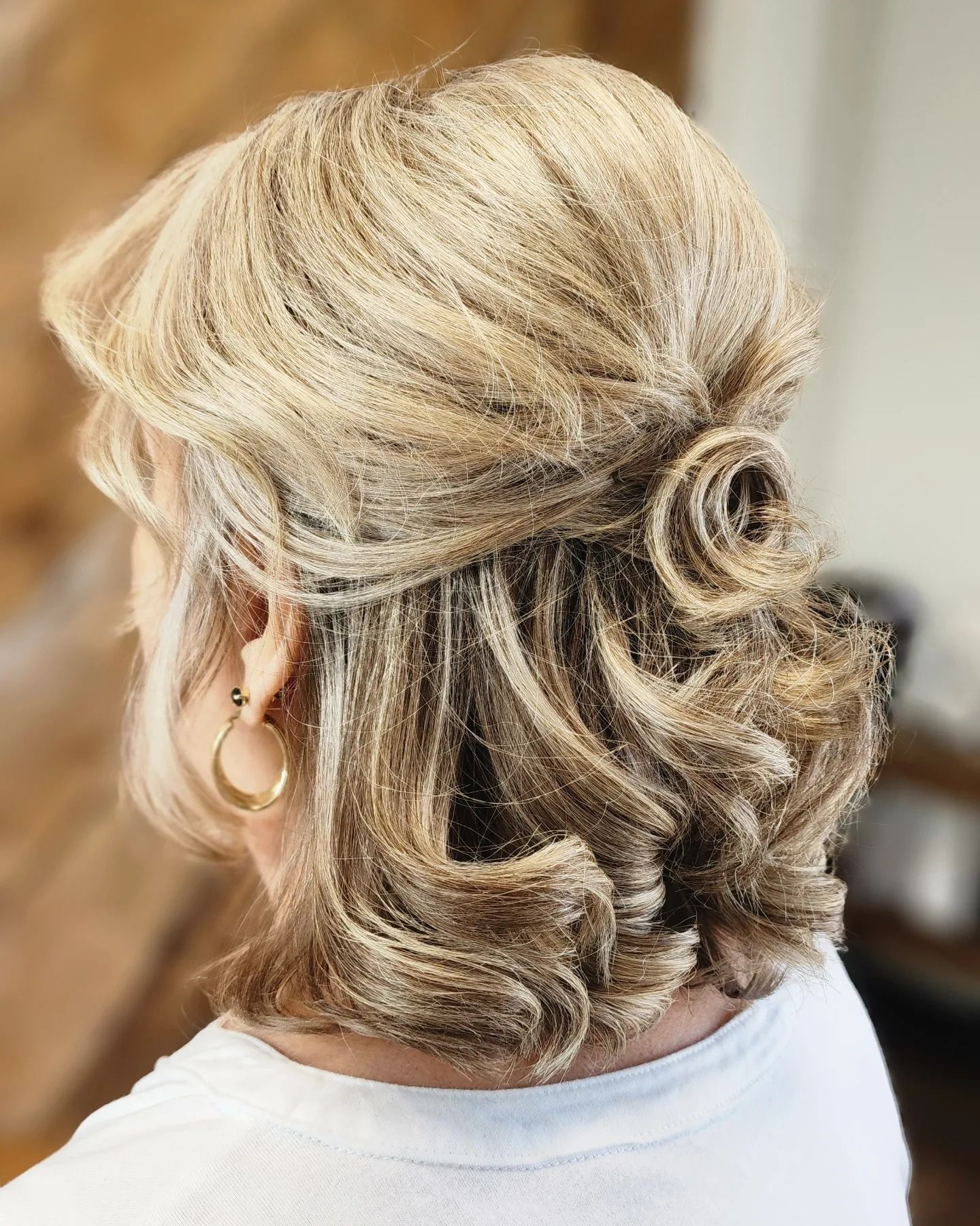 Half Up Bob with Bouffant for Wedding