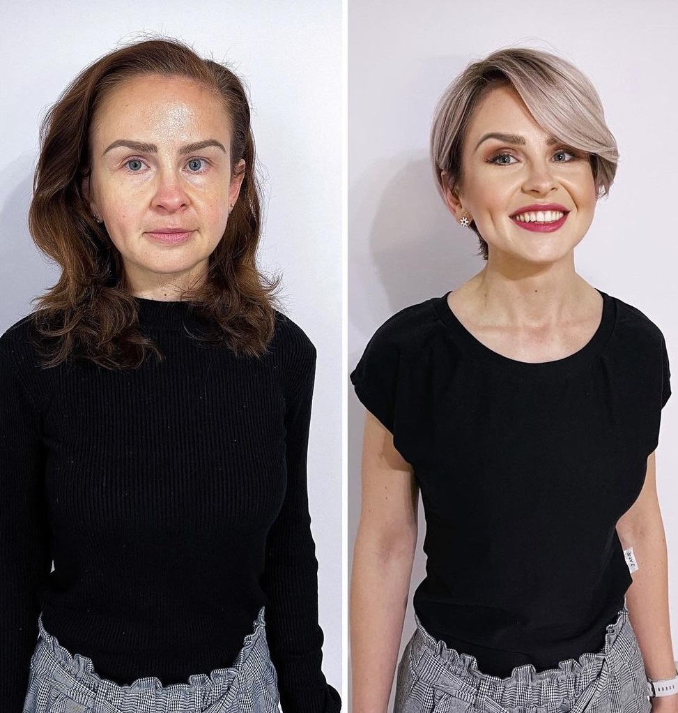Short Hair with Bangs for a Broad Forehead
