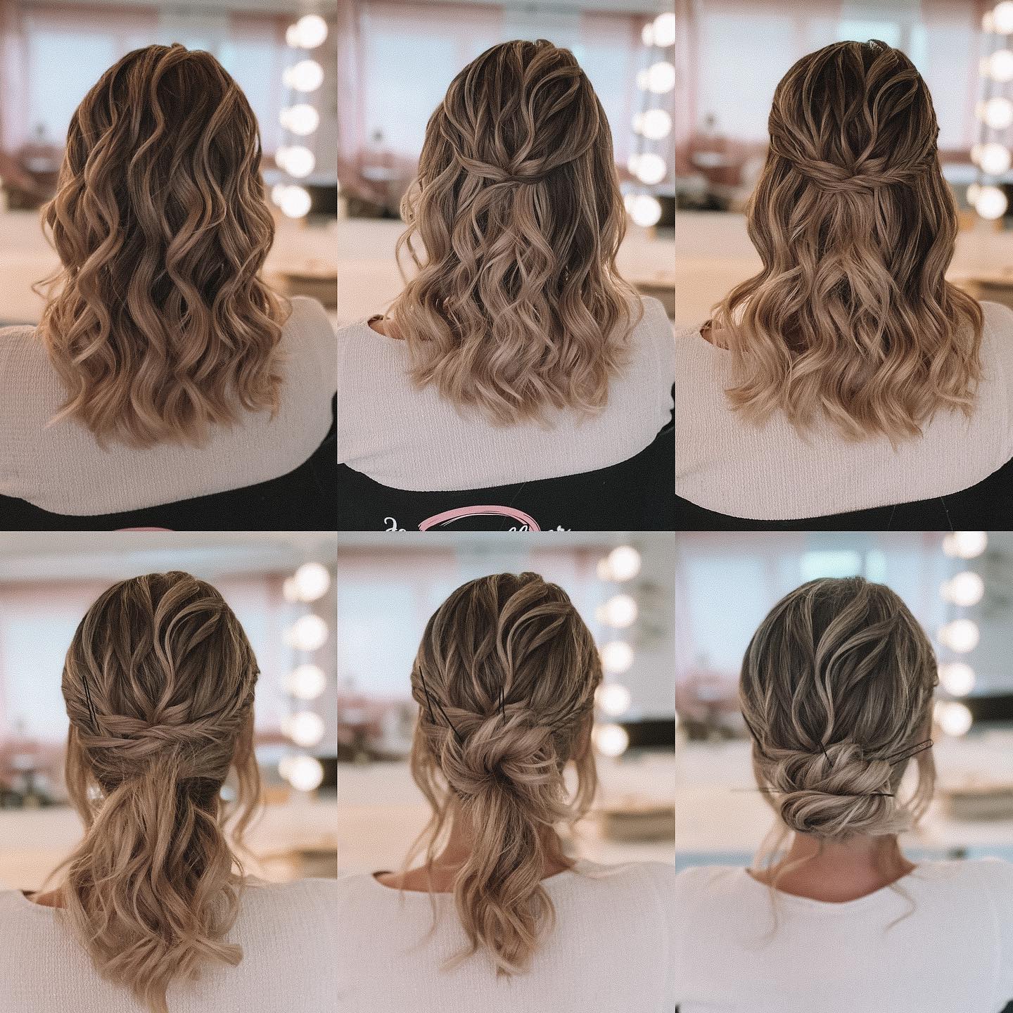 Cute Wavy Wedding Chignon Updo