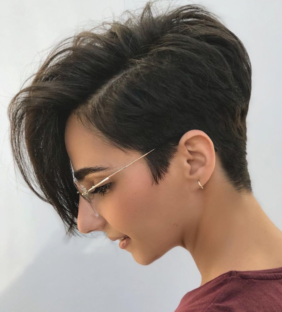 Pixie Cut with Long Side Bangs