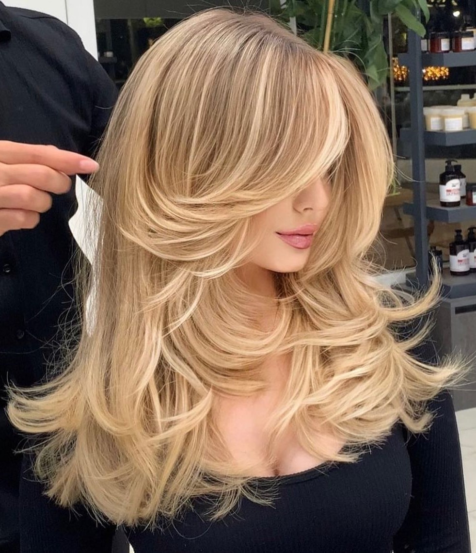 Swoopy Bangs for Long Hair