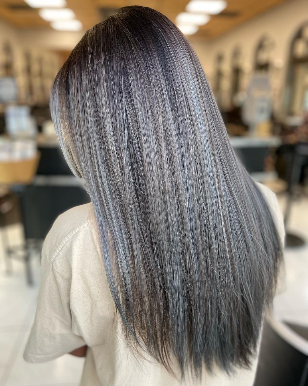 Dark Blonde Hair with Silver Highlights
