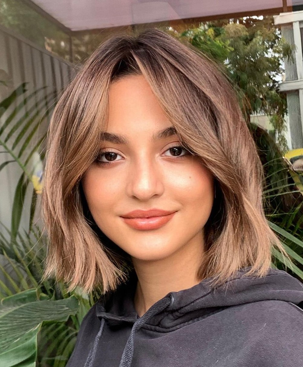 Long Blunt Bob for Chubby Faces