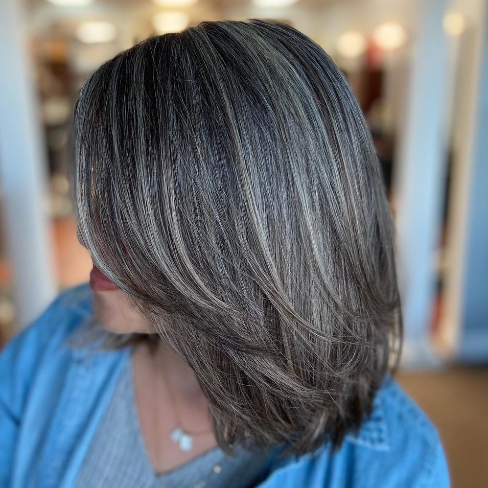 Dark Hair Transition to Gray