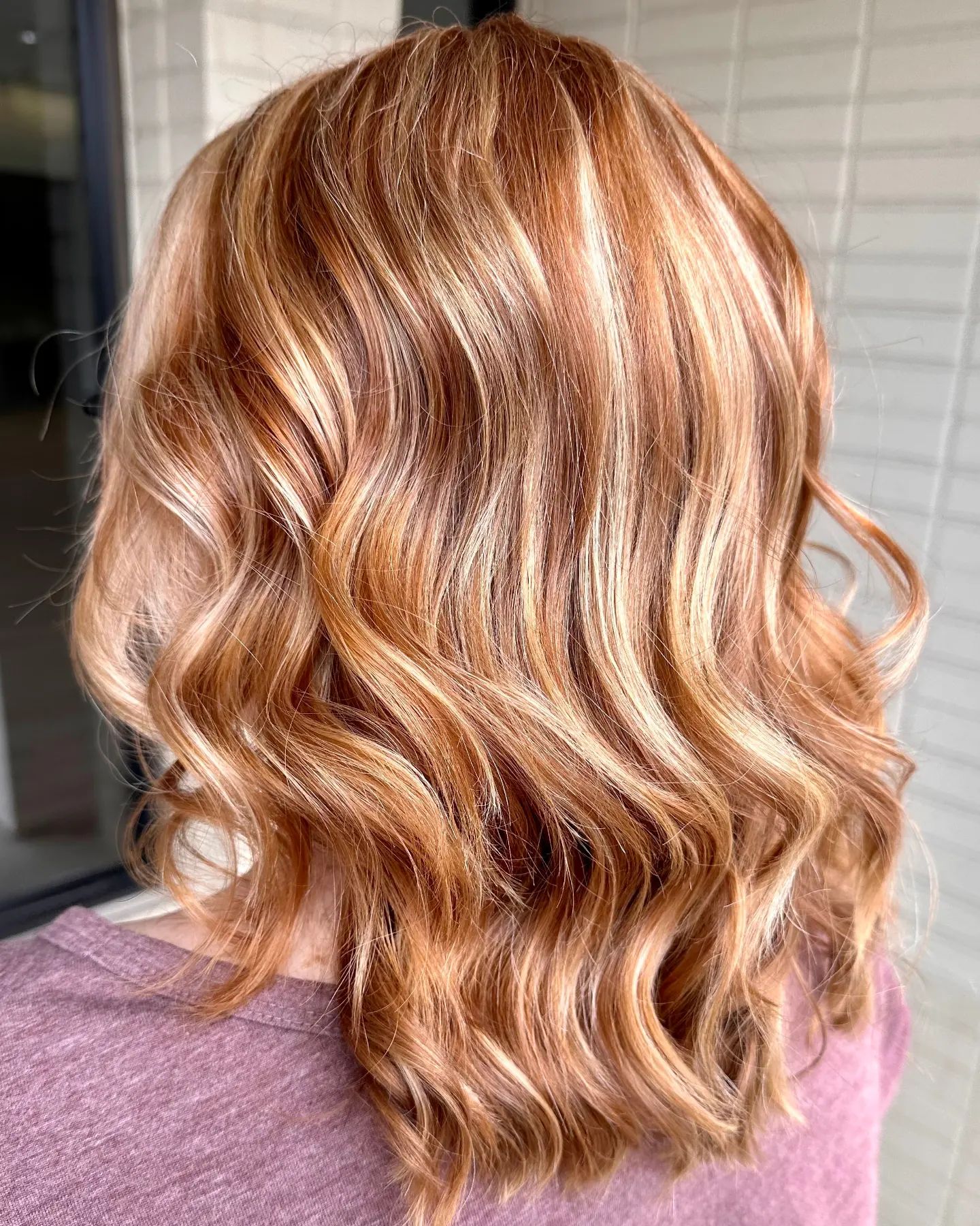Medium Copper Hair with Blonde Pieces