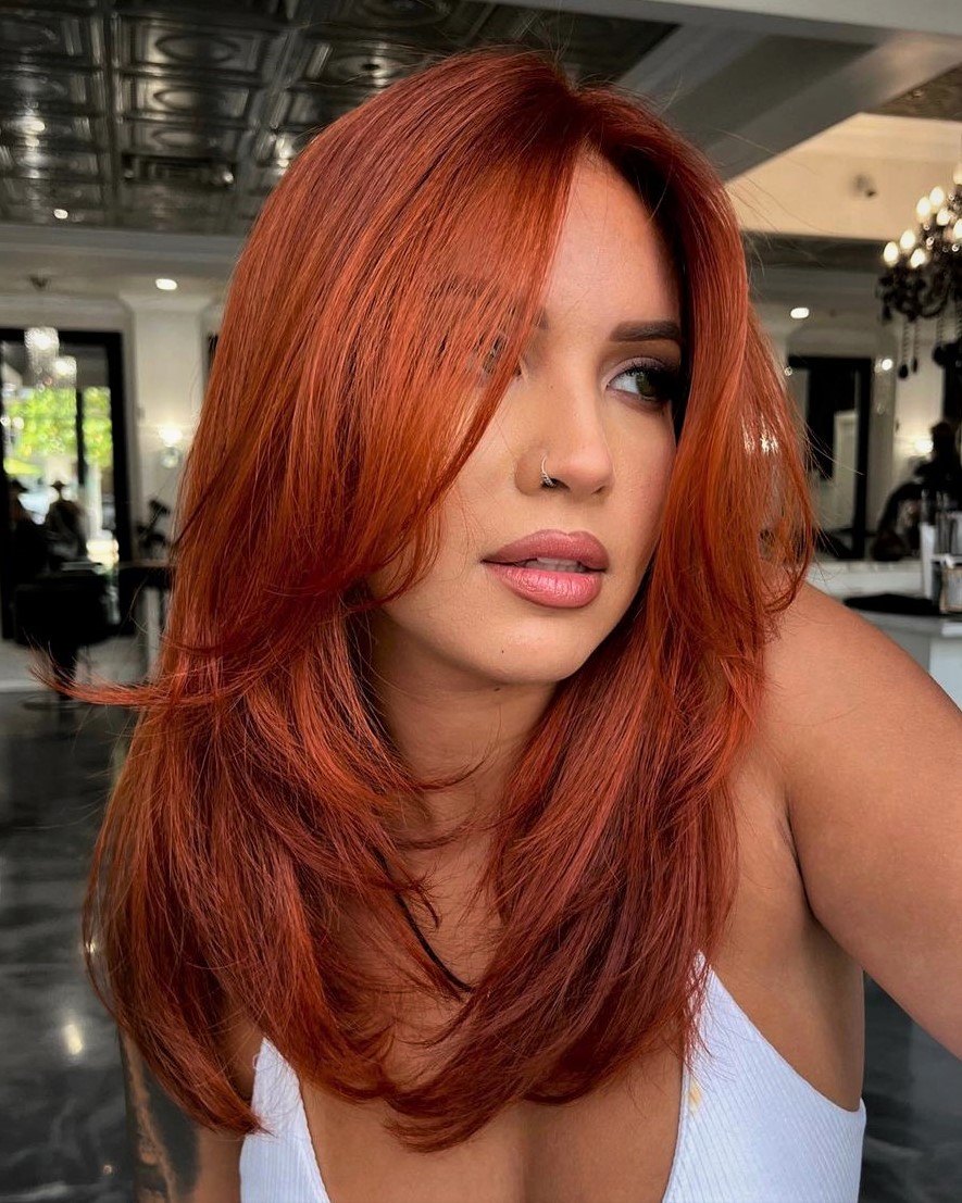 Ginger Red Shag Hairstyle