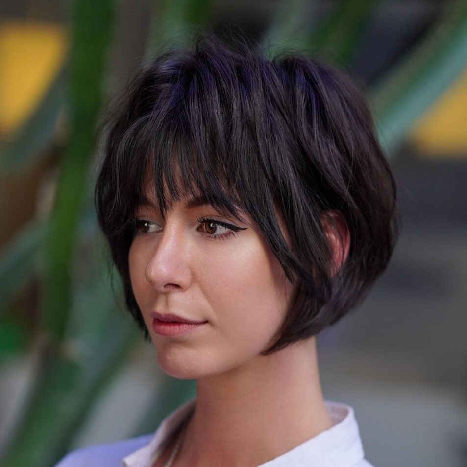 Stunning Short Bob with Layers and Bangs
