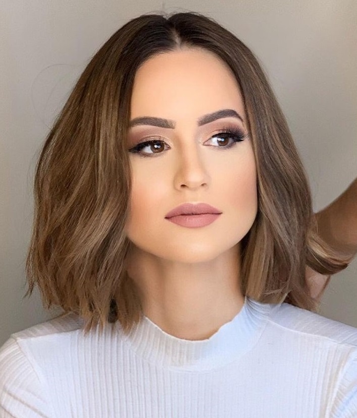 Straight Long Bob for a Square Face
