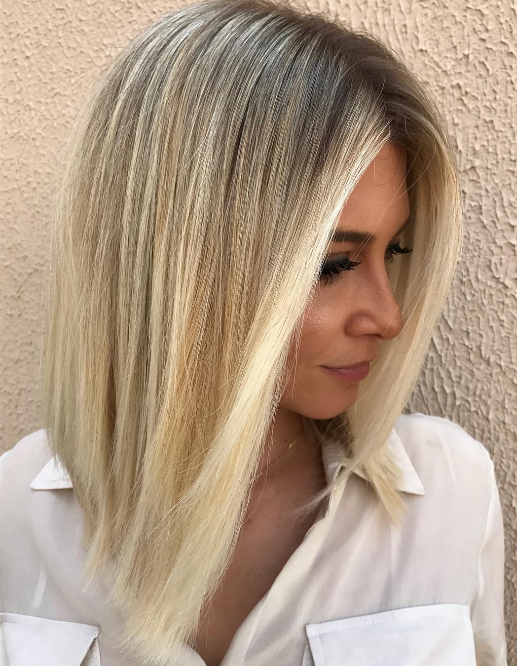 Sexy Long Blonde Bob