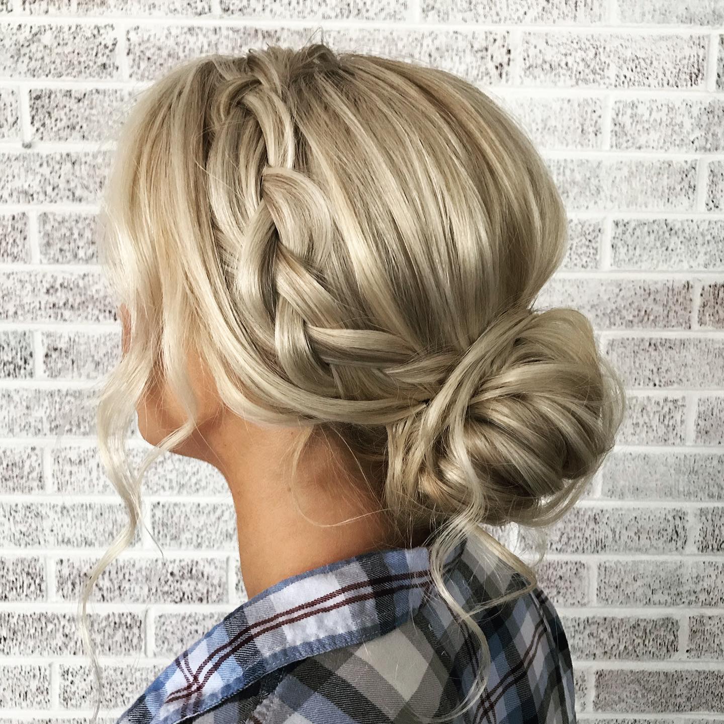 Quick Loose Side Braid and Bun Updo