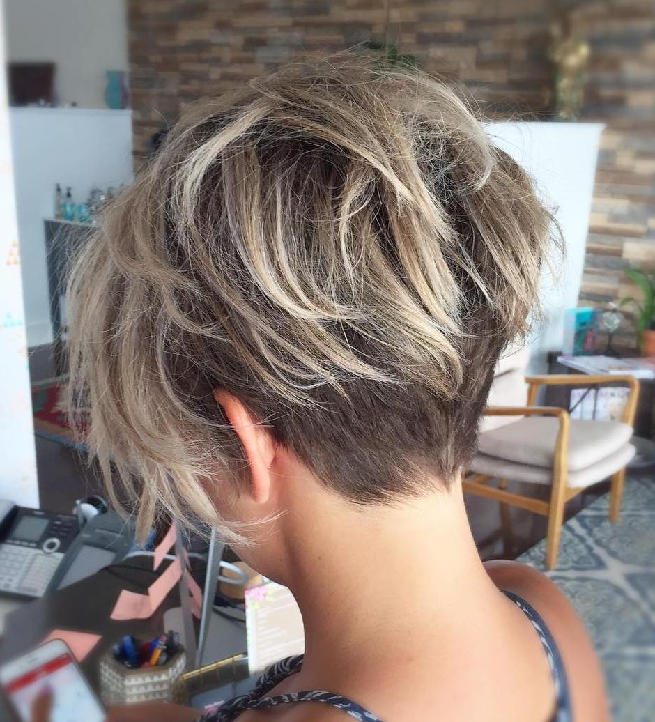 Undercut Fine Hair Pixie with Blonde Balayage