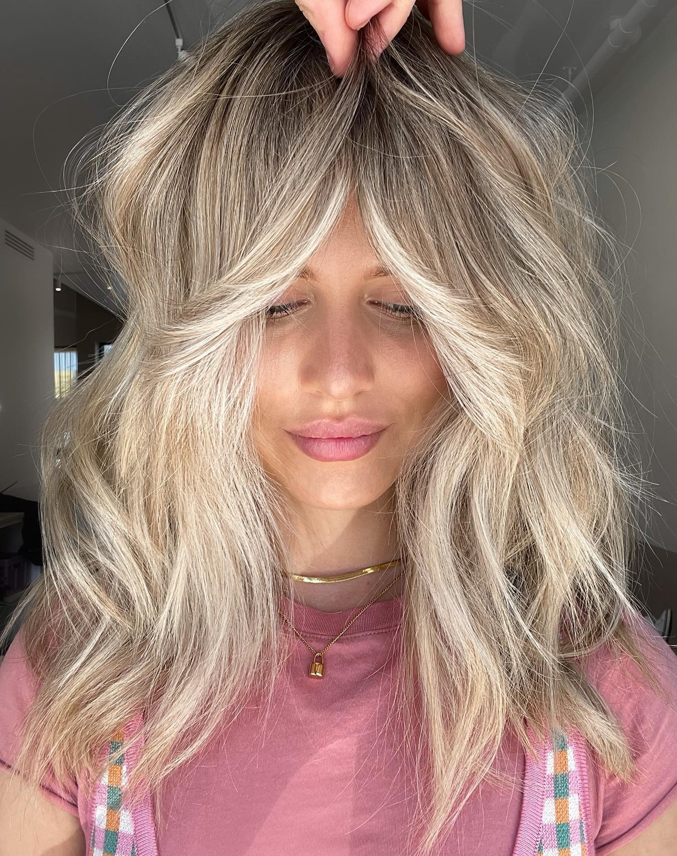 Blonde Graduated Shag with Face-Framing