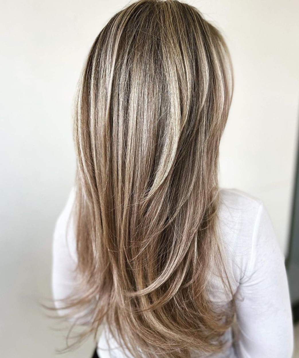 Long Metallic Brown Blonde Hair