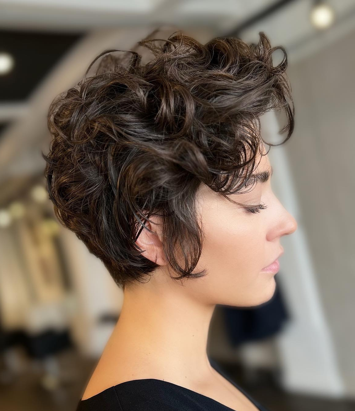 Bouncy Curly Pixie Cut