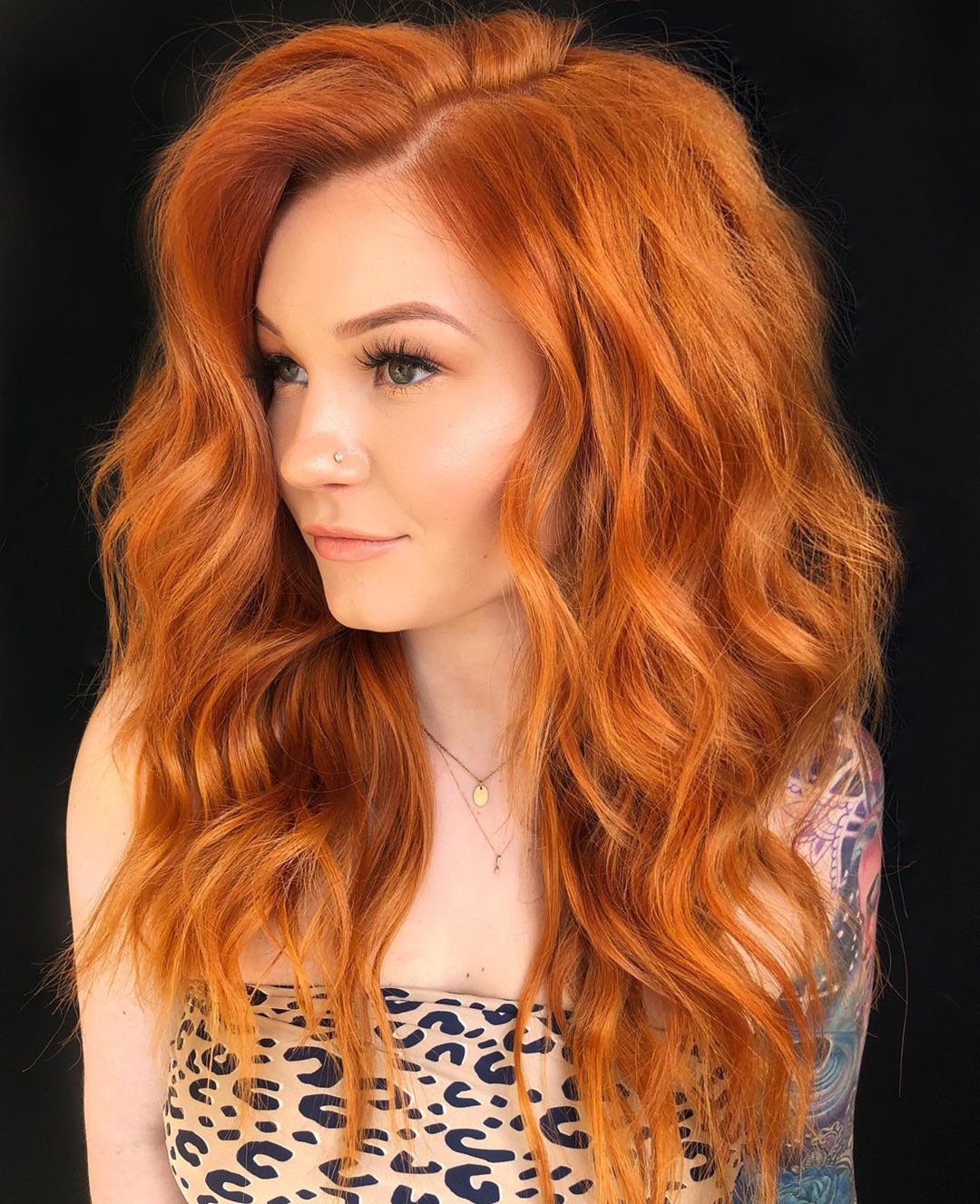 Long Curly Copper Red Hair