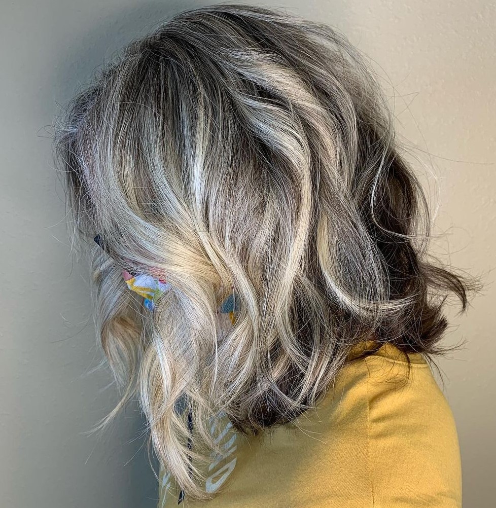 Gray Blonde Hair with Lowlights
