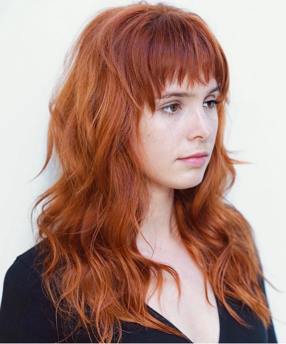 Bright Shag with Jagged Bangs
