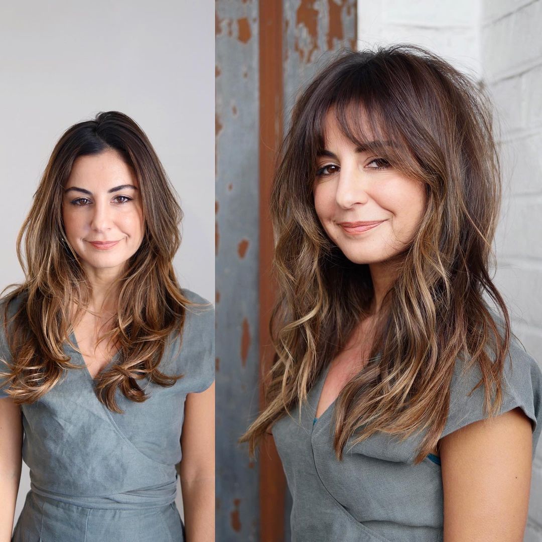 Long Shaggy Hair with Side Bangs